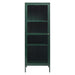 Nest of Nora Metalen vitrinekast Leni met geribbeld glas - 160 cm - Donkergroen