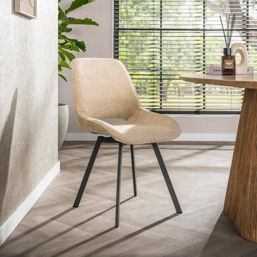 LifestyleFurn Draaibare Eetkamerstoel Jovanni Chenille - Zand - ThatLyfeStyle