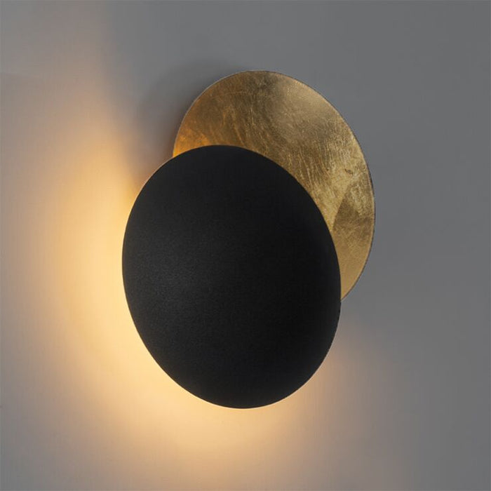 Moderne wandlamp zwart goud - Sunrise