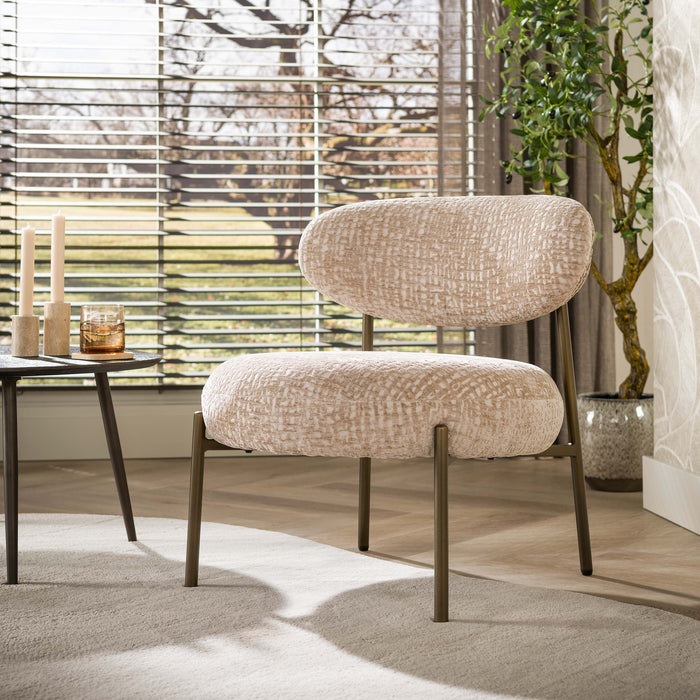 LifestyleFurn Fauteuil Lawson Monti stof - Zand/Bruin