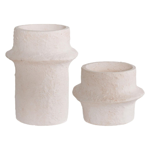 Nest of Nora set van 2 kandelaars - Cement - Wit