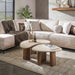 LifestyleFurn Organische Salontafel Laycie Keramiek in Travertinlook, Set van 2 stuks - Ceramic travertine - Japandi