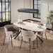 LifestyleFurn Deens Ovale Eettafel Andrienne Travertinlook, 180 x 90cm - Ceramic travertine - Ovaal