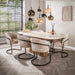 LifestyleFurn Deens Ovale Eettafel Laycie Keramiek in Travertin-look, 215 x 105cm - Bruin - Ovaal