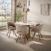 LifestyleFurn Ronde Eettafel Laycie Keramiek in Travertin-look, 120cm - Bruin