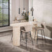 LifestyleFurn Bartafel Laycie Travertinlook, 178 x 70cm - Keramiek travertine - Ovaal