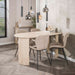 LifestyleFurn Halfronde Eettafel Laycie Travertinlook, 140 x 80cm - Keramiek travertine - Ovaal
