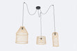 Landelijke buiten hanglamp rotan 3-lichts - Calamus