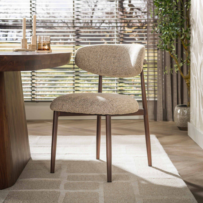 LifestyleFurn Eetkamerstoel Dannielle Nubo stof - Zand