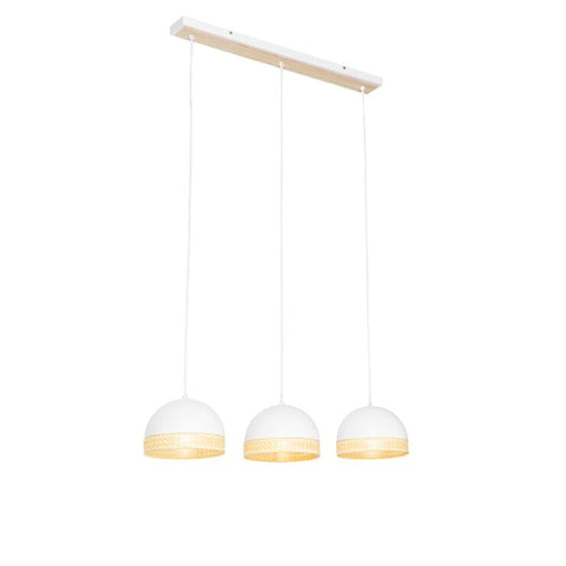 Oosterse hanglamp wit 3-lichts - Magna Rotan - ThatLyfeStyle