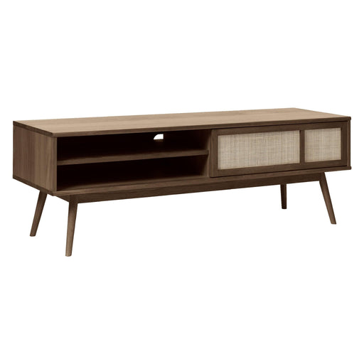 Nest of Nora TV-meubel Enli - eikenhout met rotan schuifdeuren 150 cm - Bruin