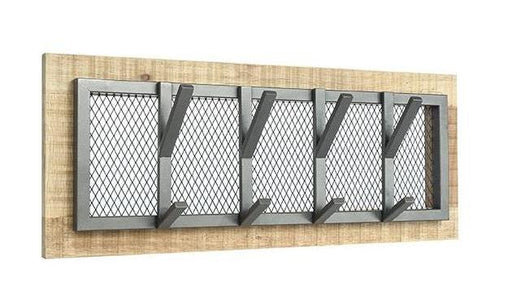 LABEL51 Kapstok Crude, Mangohout, 75 x 30 x 11cm - Burned Steel - ThatLyfeStyle