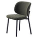 Set van 2 - Nest of Nora Eetkamerstoelen Nuno bouclé - Zwarte metalen poten - Bosgroen
