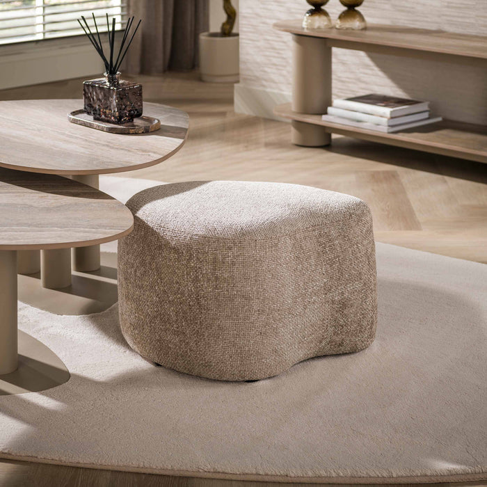 LifestyleFurn Poef Cagney Cargo stof - Zand