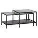 Nest of Nora Salontafels set van 2 - Soren - Glas met metalen frame - Zwart