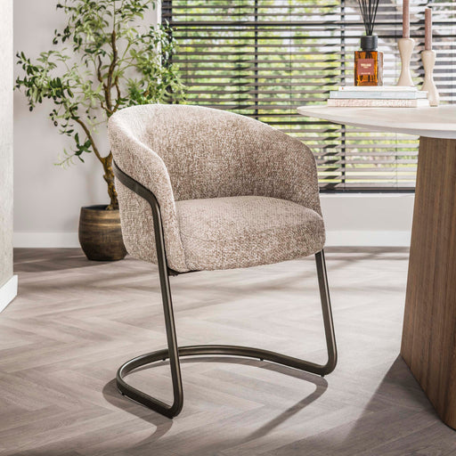 LifestyleFurn Eetkamerstoel Lannie Geweven stof - Zand - ThatLyfeStyle