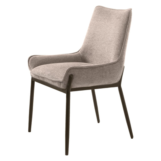 Set van 2 - Nest of Nora Eetkamerstoelen met chenille bekleding - Zwarte metalen poten - Zand