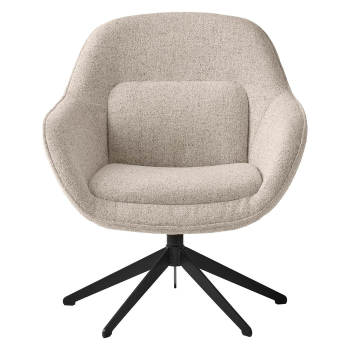Nest of Nora Draaifauteuil met hocker - Bouclé - Offwhite
