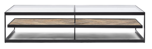 Rivièra Maison Salontafel Graydon Essenhout en Glas, 180 x 80cm - Black - ThatLyfeStyle