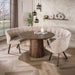 LifestyleFurn Ronde Eetkamerbank Thandie 3-delig, Hoven stof - Zand/Bruin