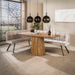 LifestyleFurn Eetkamerbank Thandie Hoven stof, Links - Zand/Bruin