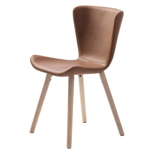 Set van 2 - Nest of Nora Eetkamerstoelen met eiken poten - PU leer - Tan