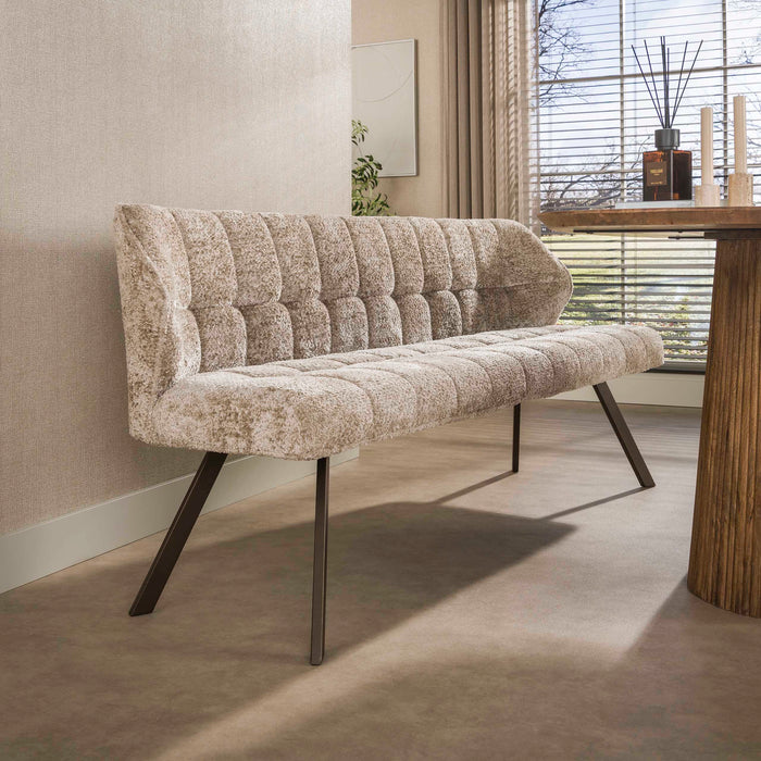 LifestyleFurn Eetkamerbank Thandie Alura stof - Zand/Bruin - ThatLyfeStyle