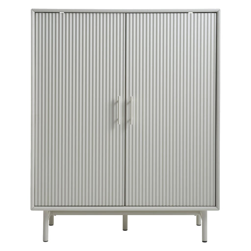 Nest of Nora Opbergkast Lona met deuren en ribstructuur 125x100x40 cm - Greige