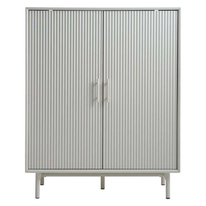 Nest of Nora Opbergkast Lona met deuren en ribstructuur 125x100x40 cm - Greige