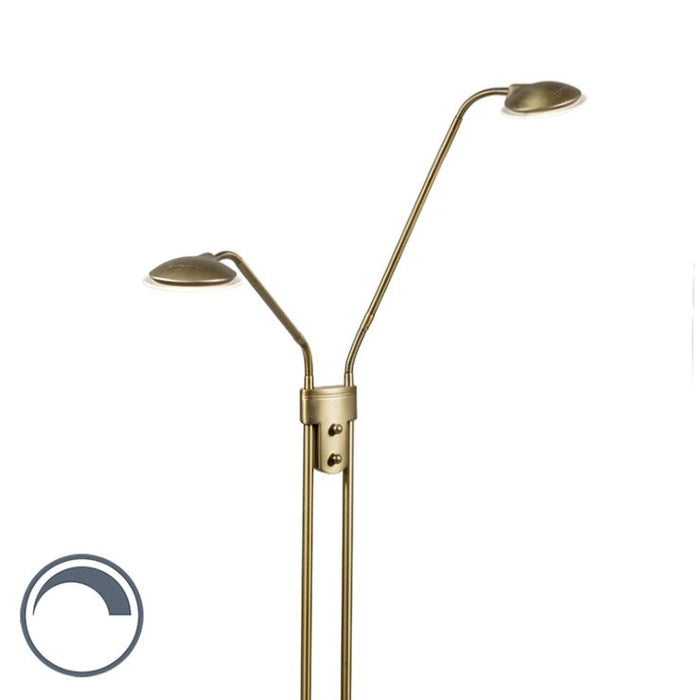 Moderne vloerlamp brons leeslamp LED - Eva