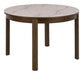 Bendt Ronde Uitschuifbare Eettafel Jawana Marmerlook en eikenfineer, 120cm - Beige - ThatLyfeStyle
