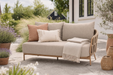 4 Seasons Biarritz 2.5 seater bench left arm amber with 3 cushions