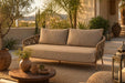 4 Seasons Biarritz 3 seater bench amber with 3 cushions