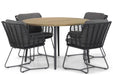 4 Seasons Outdoor Fabrice/Montana 130 cm rond dining tuinset 5-delig