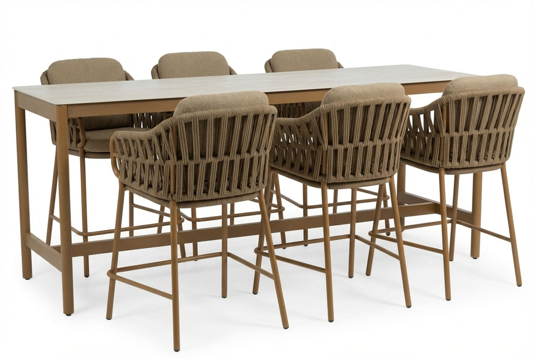 4 Seasons Outdoor Biarritz/Soho 220x75 cm dining tuinset 7-delig