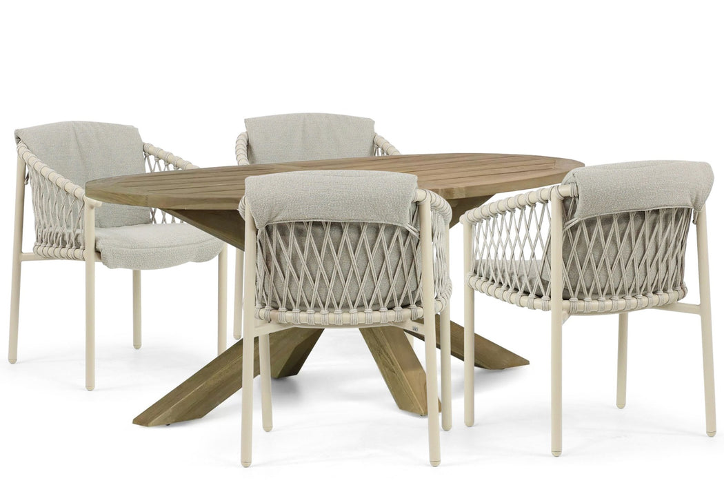 4 Seasons Outdoor Allora/Boston 200 cm dining tuinset 5-delig - 23088