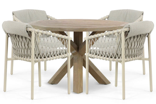 4 Seasons Outdoor Allora/Sand City 120 cm dining tuinset 5-delig - 23090