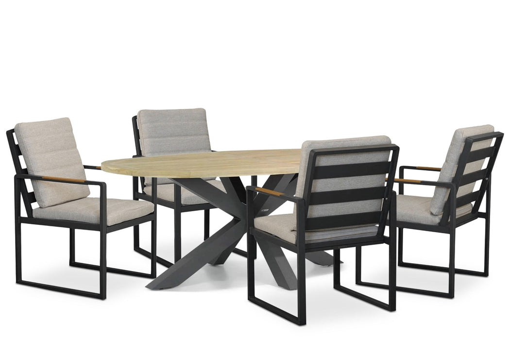 Lifestyle Alessio/Brookline 200x110 cm dining tuinset 5-delig