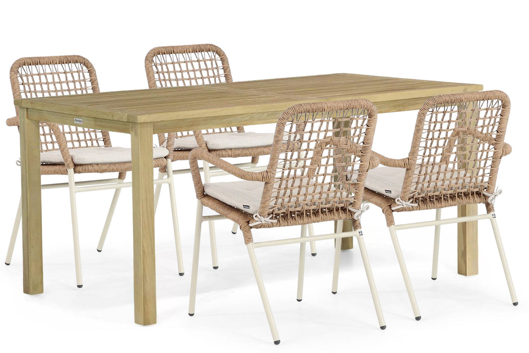 De Laan Catalone/Weston 160 cm dining tuinset 5-delig - 24562