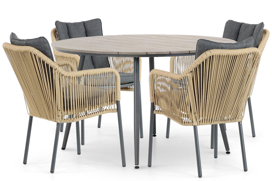De Laan Marbella/Matale 125 cm dining tuinset 5-delig