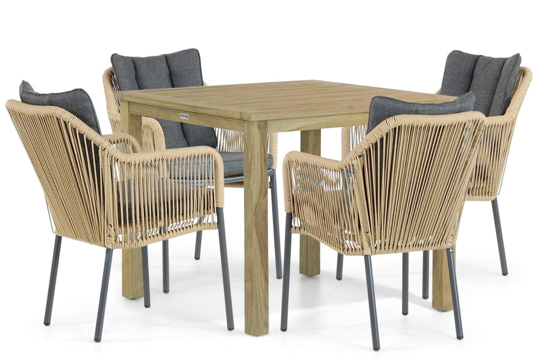 De Laan Marbella/Weston 90 cm dining tuinset 5-delig