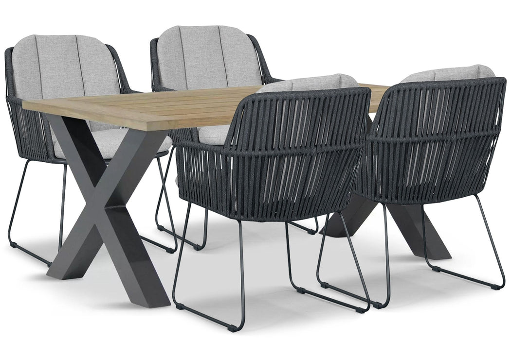 Domani Trivento/Cardiff 180x100 cm dining tuinset 5-delig