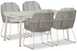 Domani Trivento/Tavano 160x90 cm dining tuinset 5-delig
