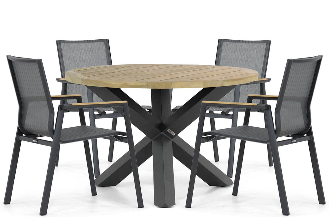 Lifestyle Fiora/Rockville 120 cm dining tuinset 5-delig - 20628