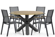 Lifestyle Fiora/Rockville 120 cm dining tuinset 5-delig - 20628