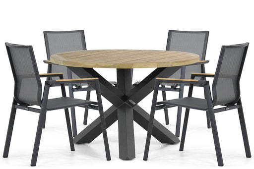 Lifestyle Fiora/Rockville 120 cm dining tuinset 5-delig - 20628