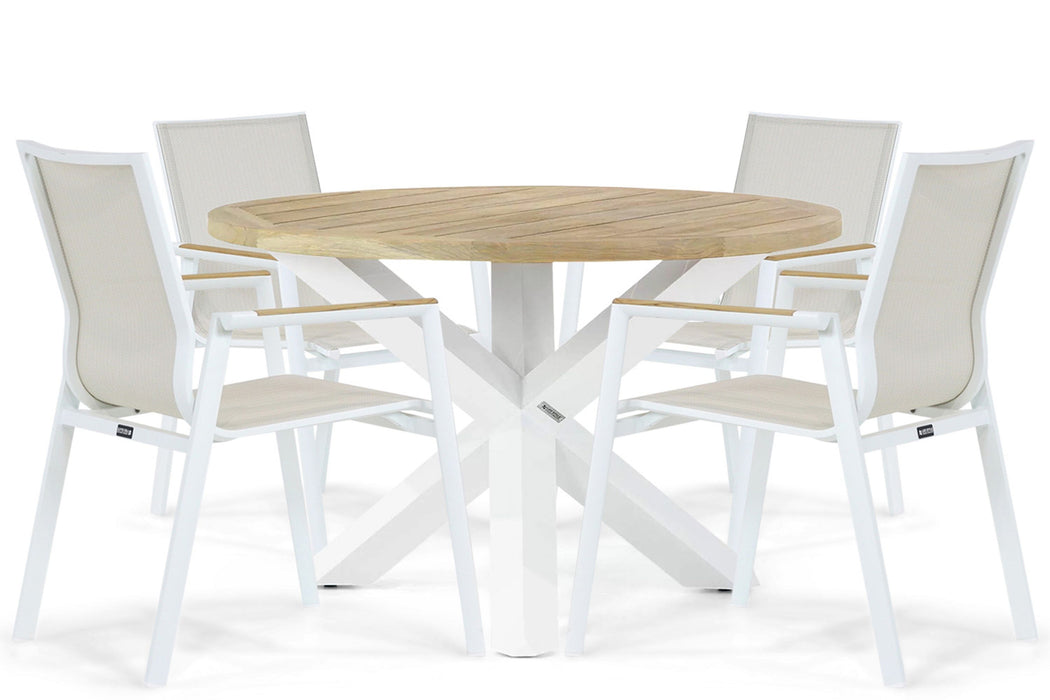 Lifestyle Fiora/Wellington 120 cm dining tuinset 5-delig