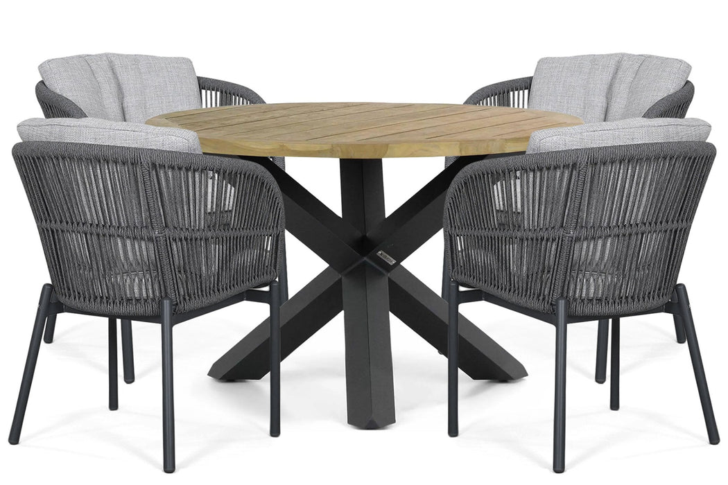 Lifestyle Monaco/Rockville 120 cm dining tuinset 5-delig - 25928