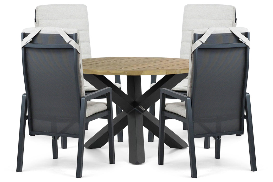 Lifestyle Vivaro/Rockville 120 cm dining tuinset 5-delig