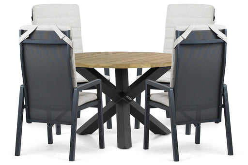 Lifestyle Vivaro/Rockville 120 cm dining tuinset 5-delig